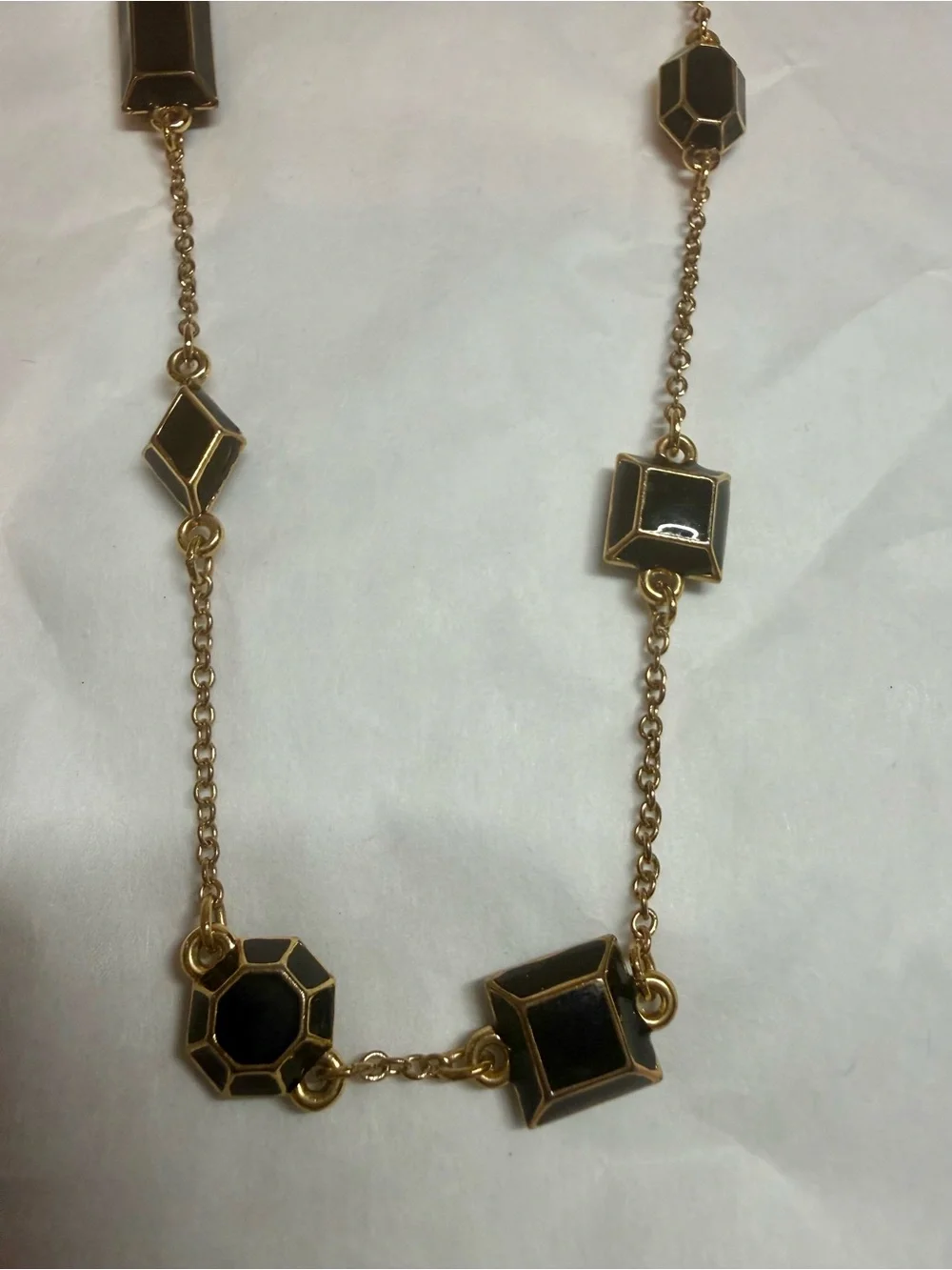 kate spade Gold-Tone Necklace with Black Gem Accents